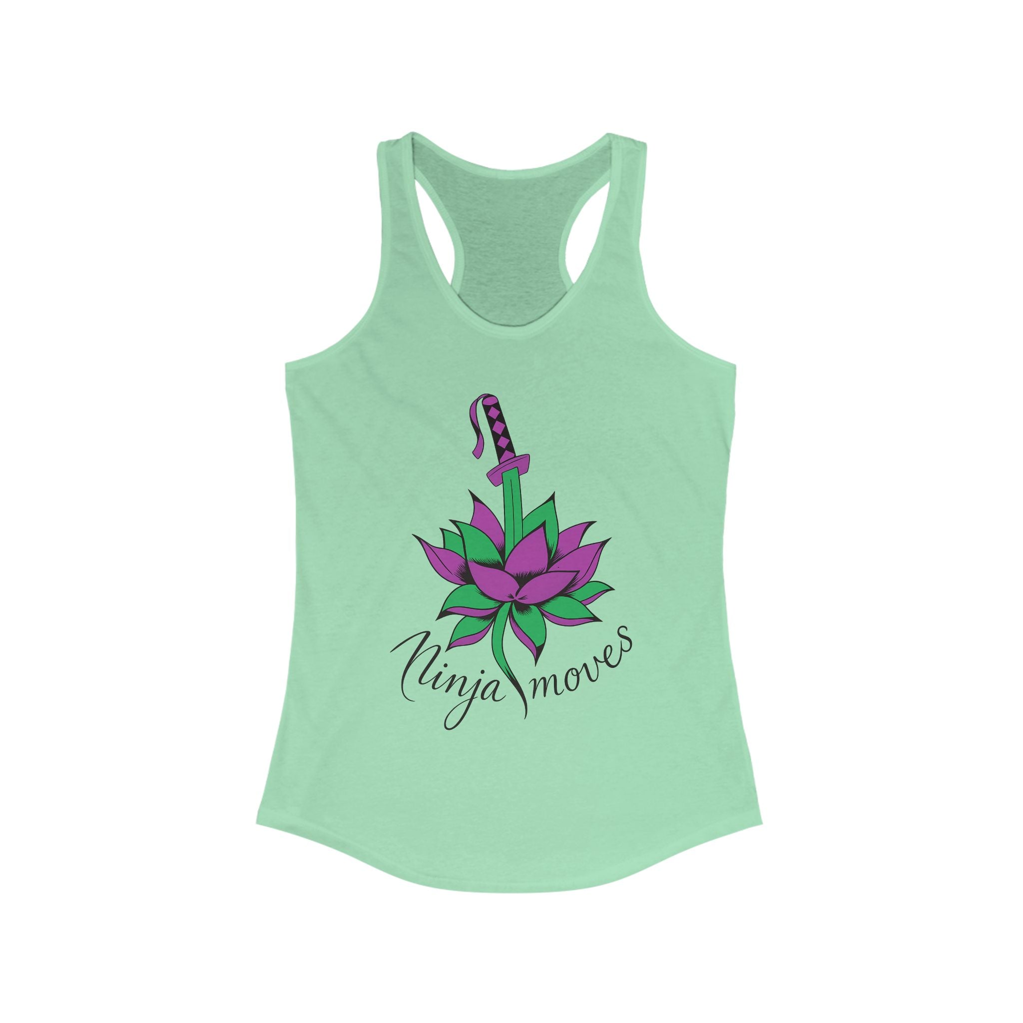 Ninja Moves Women's Racerback Tank Top, Yoga Apparel, Fitness Tank, Gym Shirt, Gift for Her, Summer Top