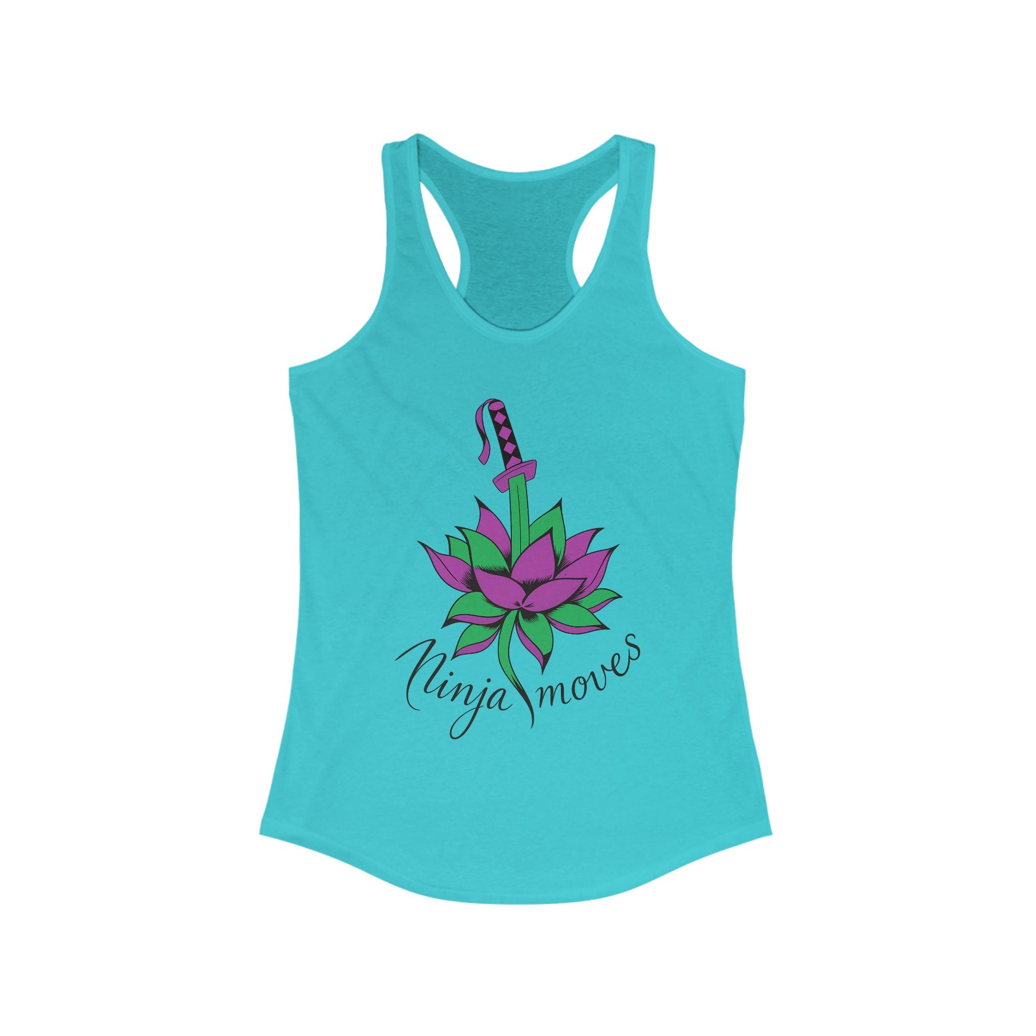 Ninja Moves Women's Racerback Tank Top, Yoga Apparel, Fitness Tank, Gym Shirt, Gift for Her, Summer Top