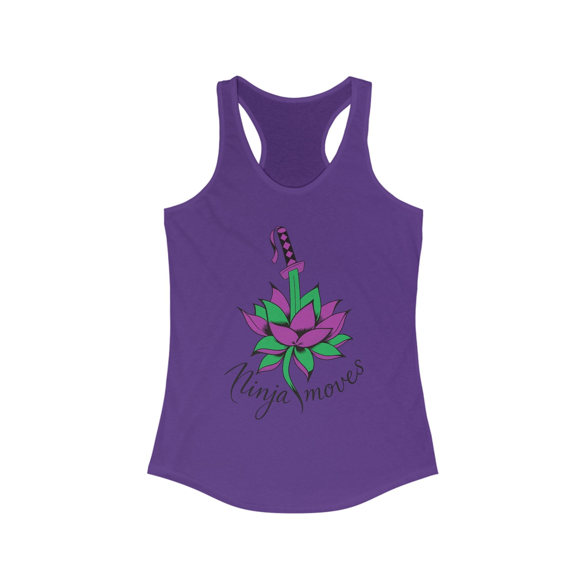 Ninja Moves Women's Racerback Tank Top, Yoga Apparel, Fitness Tank, Gym Shirt, Gift for Her, Summer Top