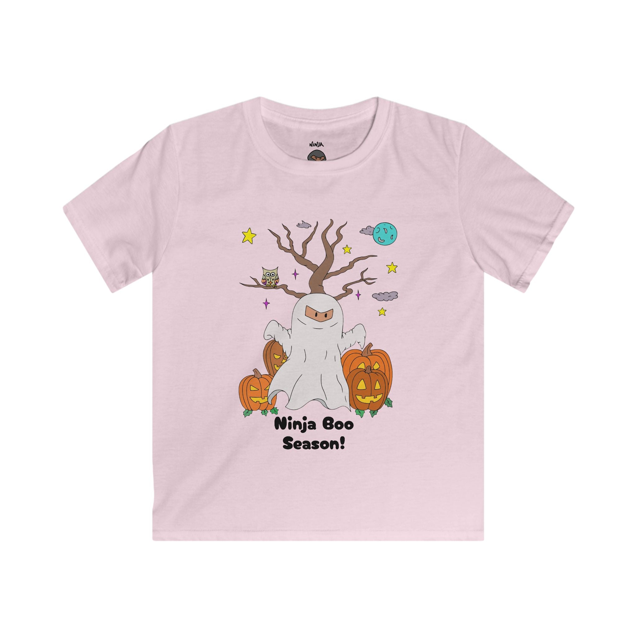 Kids Halloween Graphic Tee | Ninja Boo Season T-Shirt, Cute Halloween Shirt, Kids Fall Apparel, Spooky Season Wear, Trick or Treat Tee