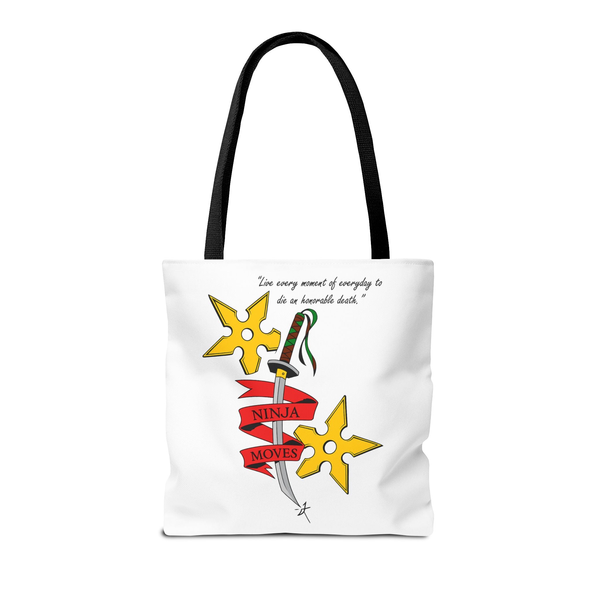 Honorable Death Tote Bag, Stylish Shopper Bag, Gift for Martial Arts Fans, Unique Graphic Tote, Motivational Quote Bag
