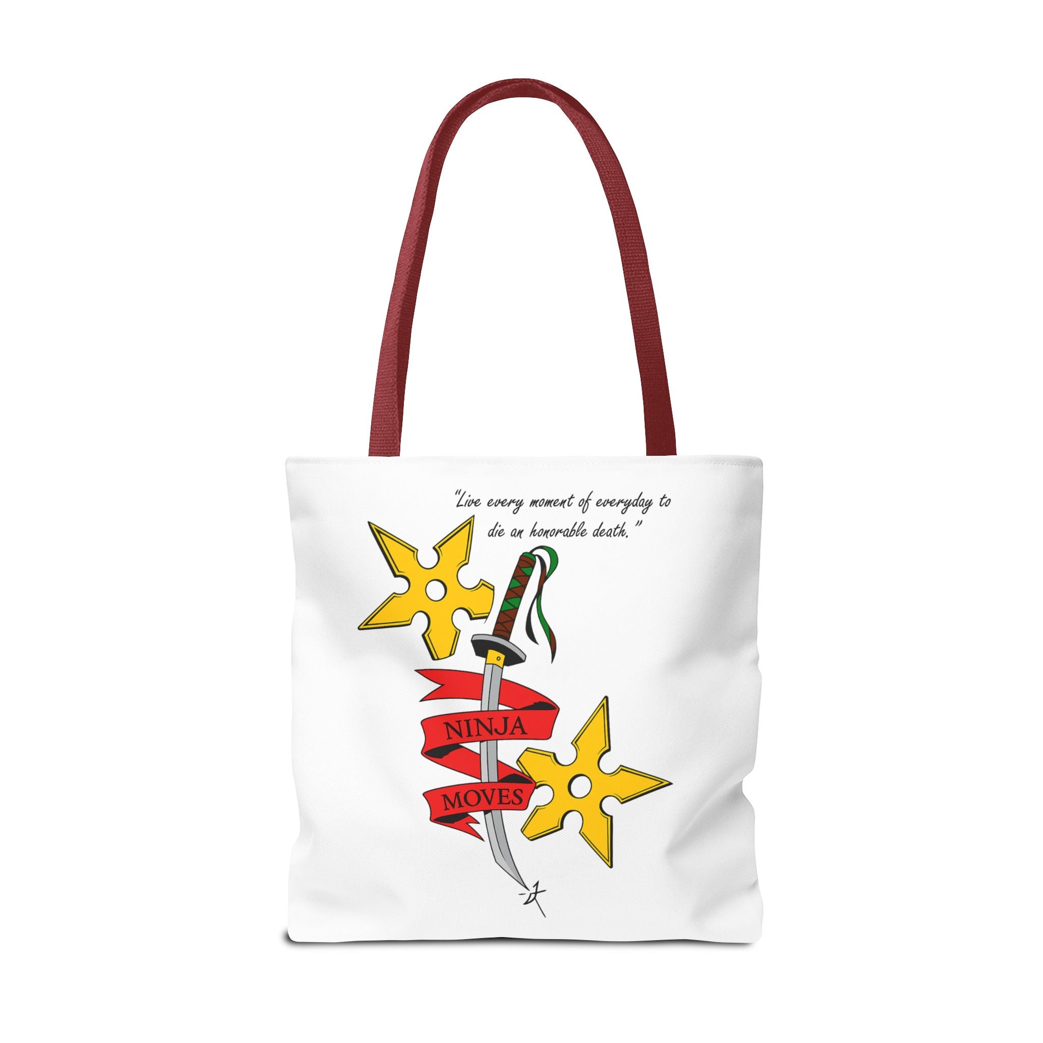 Honorable Death Tote Bag, Stylish Shopper Bag, Gift for Martial Arts Fans, Unique Graphic Tote, Motivational Quote Bag