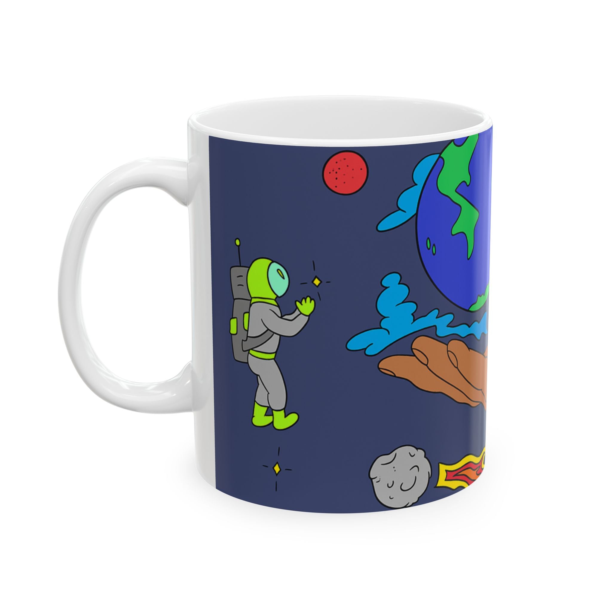 Mug - World in Hand Ceramic Coffee Cup (11oz, 15oz)