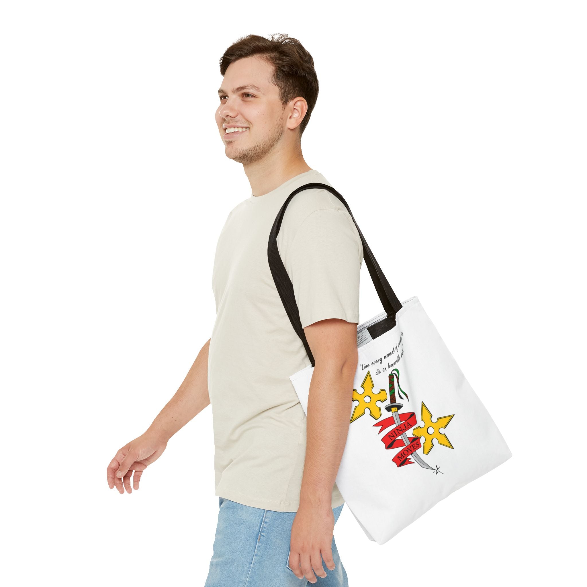 Honorable Death Tote Bag, Stylish Shopper Bag, Gift for Martial Arts Fans, Unique Graphic Tote, Motivational Quote Bag