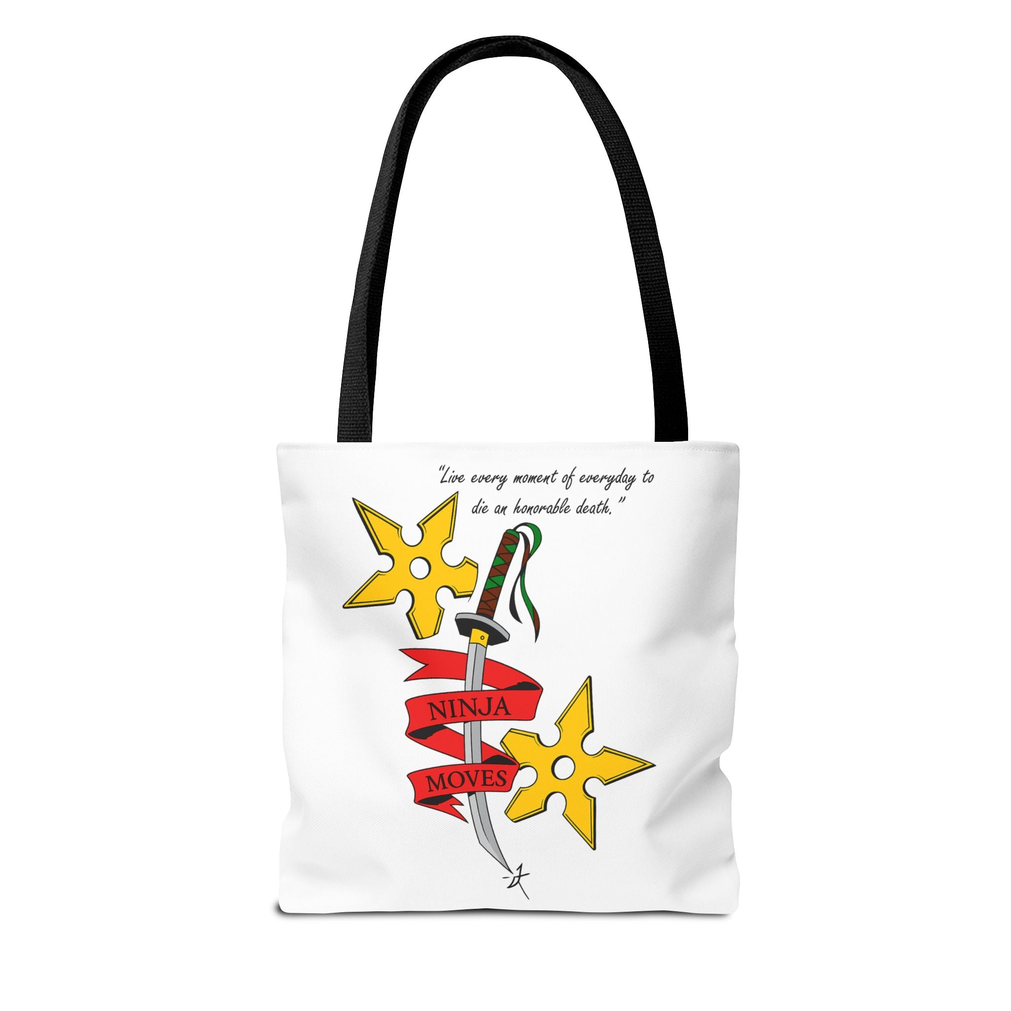 Honorable Death Tote Bag, Stylish Shopper Bag, Gift for Martial Arts Fans, Unique Graphic Tote, Motivational Quote Bag
