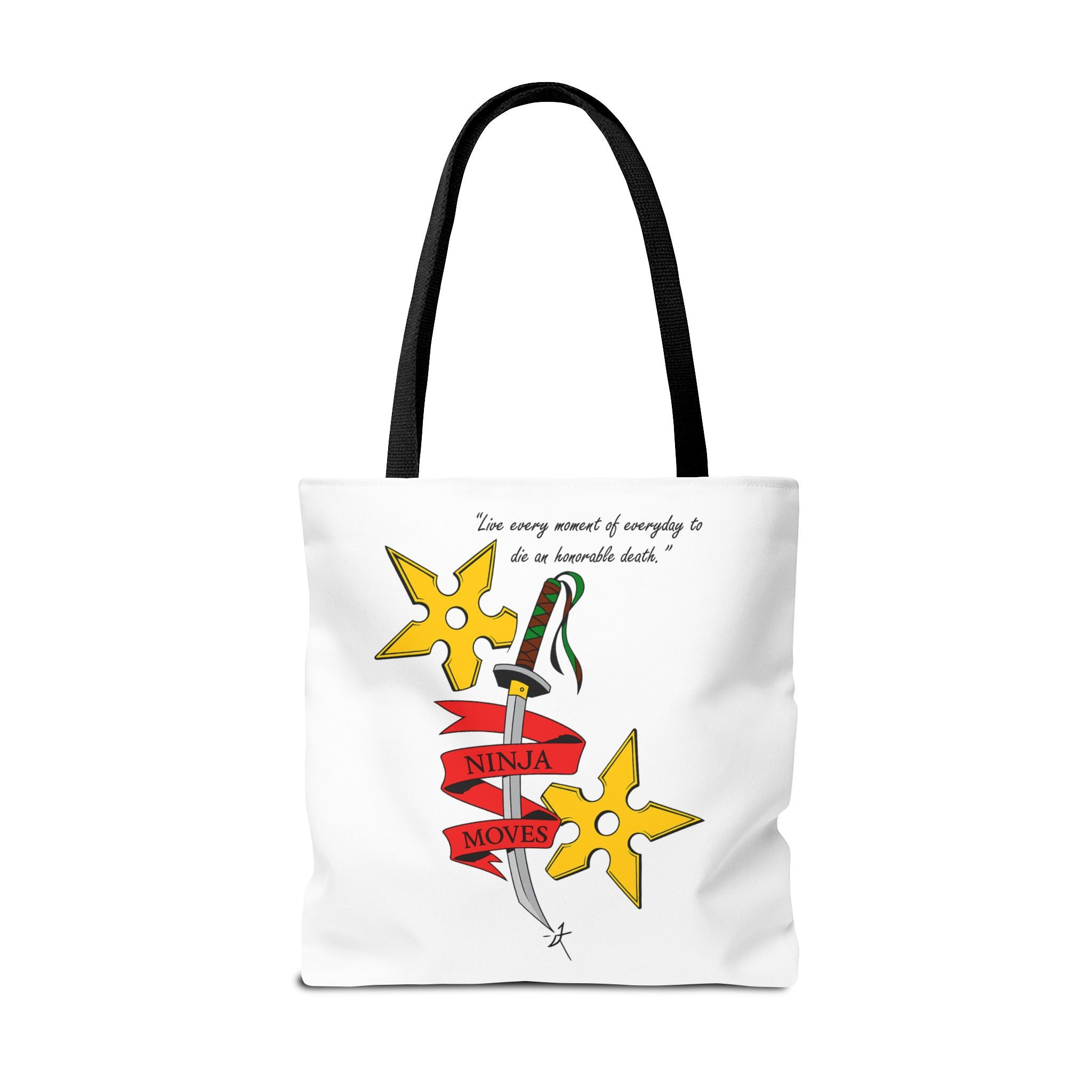 Honorable Death Tote Bag, Stylish Shopper Bag, Gift for Martial Arts Fans, Unique Graphic Tote, Motivational Quote Bag