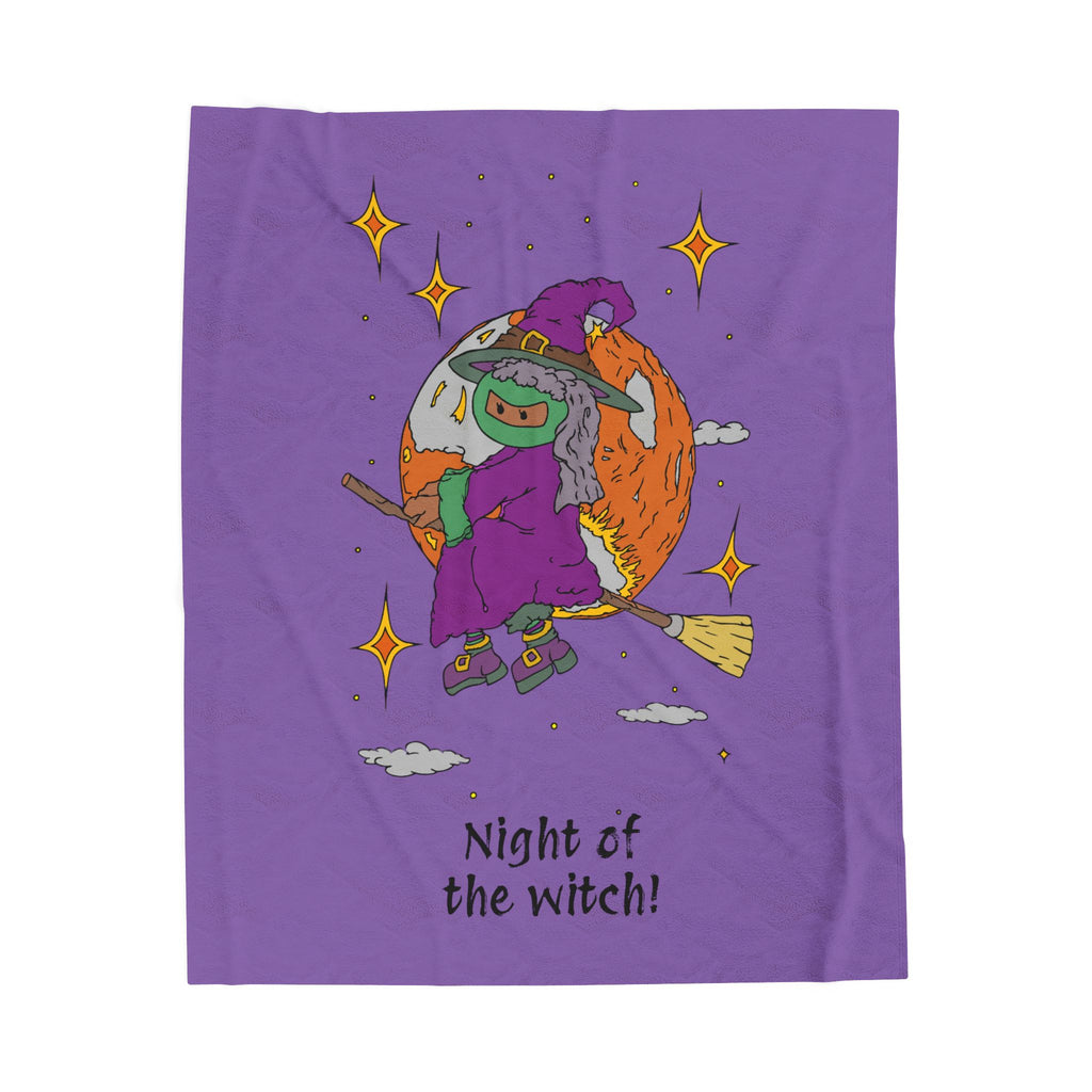 Night of the Witch Velveteen Plush Blanket | Cozy Halloween Throw, Witch Blanket, Night of the Witch Decor, Cute Gift for Fall