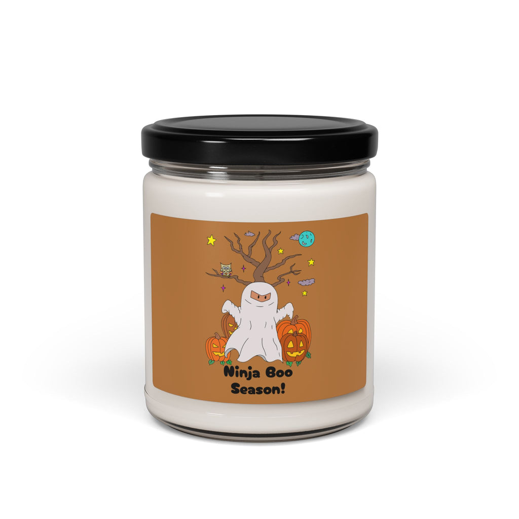 Ninja Boo Season Soy Candle, Halloween Decor, Autumn Aromatherapy, Gift for Spooky Season, Eco-Friendly Candle, 9oz