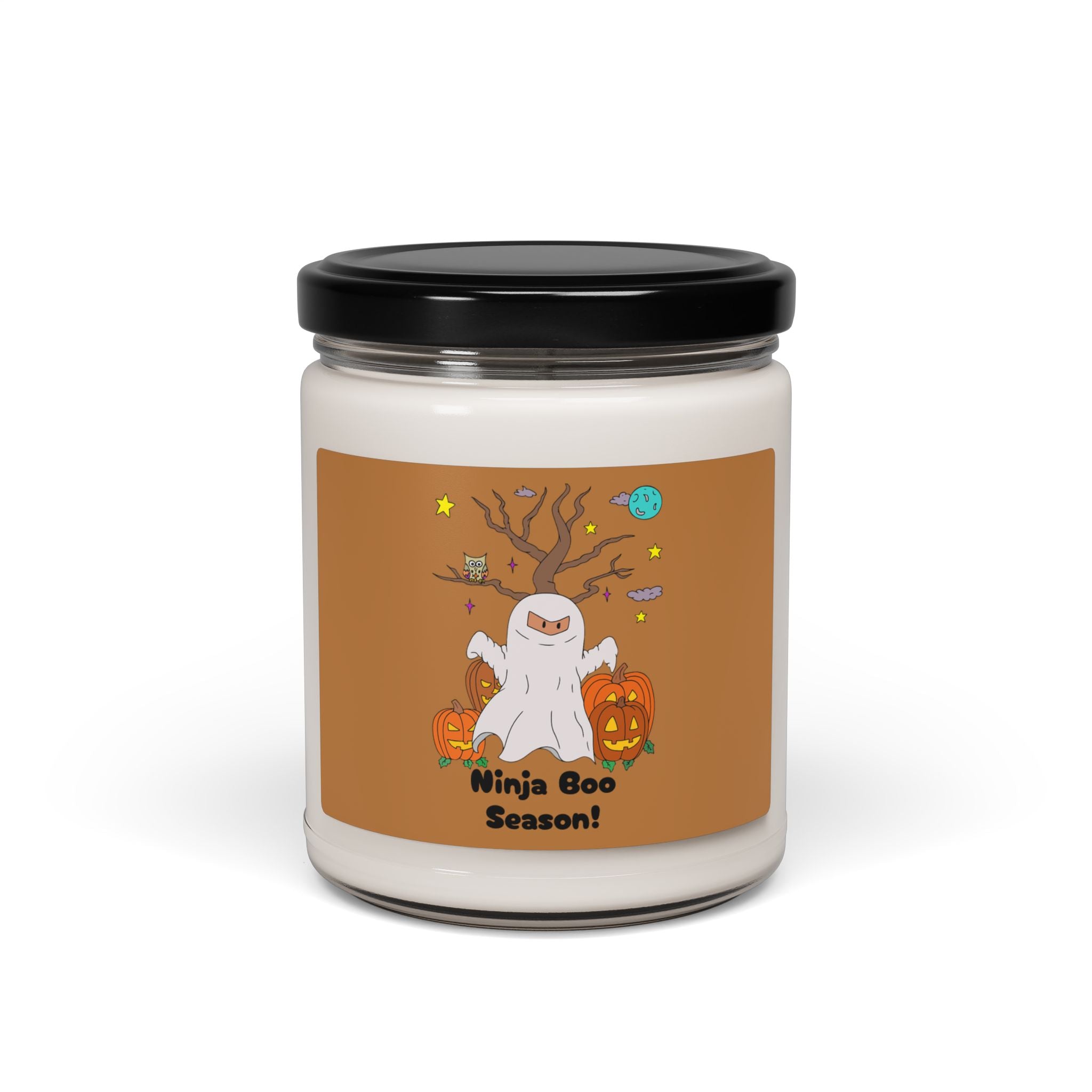 Ninja Boo Season Soy Candle, Halloween Decor, Autumn Aromatherapy, Gift for Spooky Season, Eco-Friendly Candle, 9oz