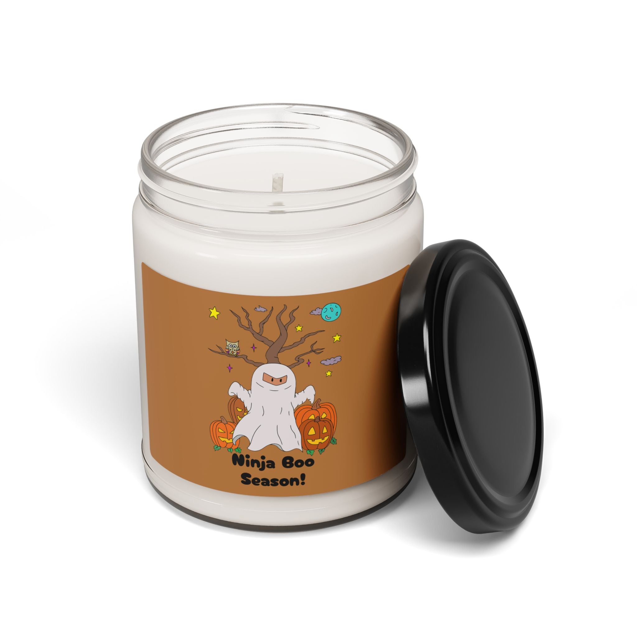 Ninja Boo Season Soy Candle, Halloween Decor, Autumn Aromatherapy, Gift for Spooky Season, Eco-Friendly Candle, 9oz