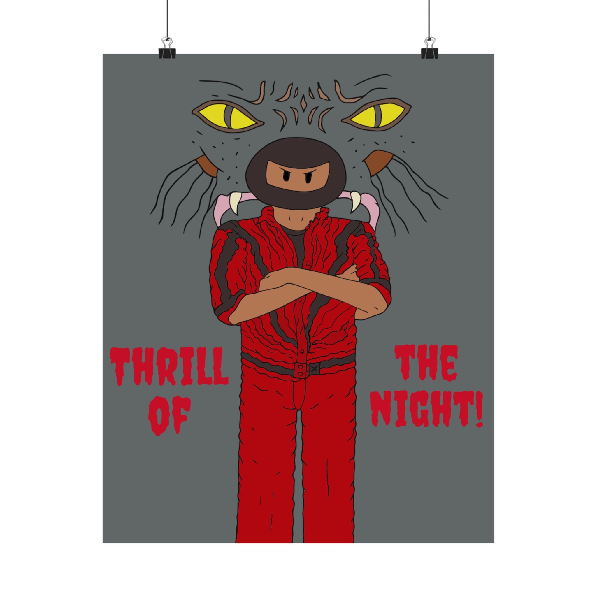 Matte Vertical Posters: Thrill of the Night, Wall Art, Home Decor, Ninja Artwork, Unique Gift, Adventure Theme