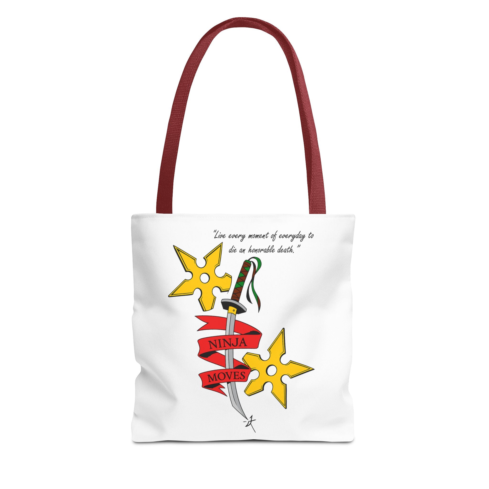 Honorable Death Tote Bag, Stylish Shopper Bag, Gift for Martial Arts Fans, Unique Graphic Tote, Motivational Quote Bag