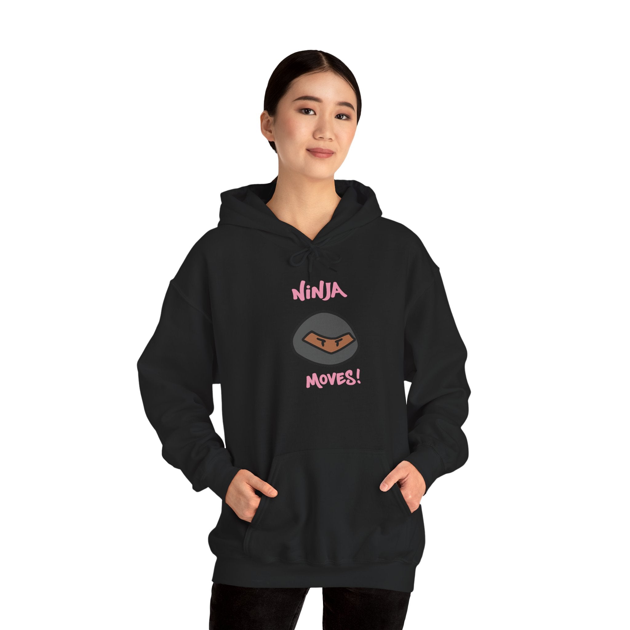 Ninja Moves Hoodie — Cute Pink Ninja Graphic Pullover