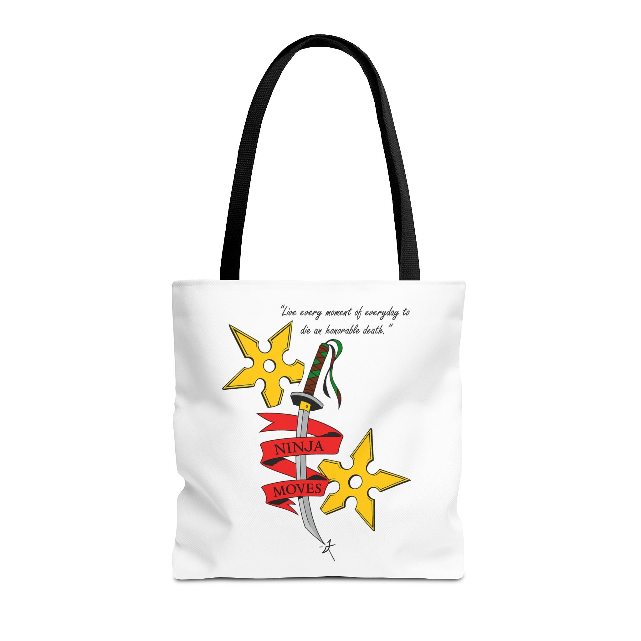 Honorable Death Tote Bag, Stylish Shopper Bag, Gift for Martial Arts Fans, Unique Graphic Tote, Motivational Quote Bag
