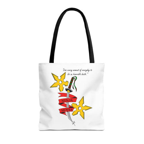 Honorable Death Tote Bag, Stylish Shopper Bag, Gift for Martial Arts Fans, Unique Graphic Tote, Motivational Quote Bag