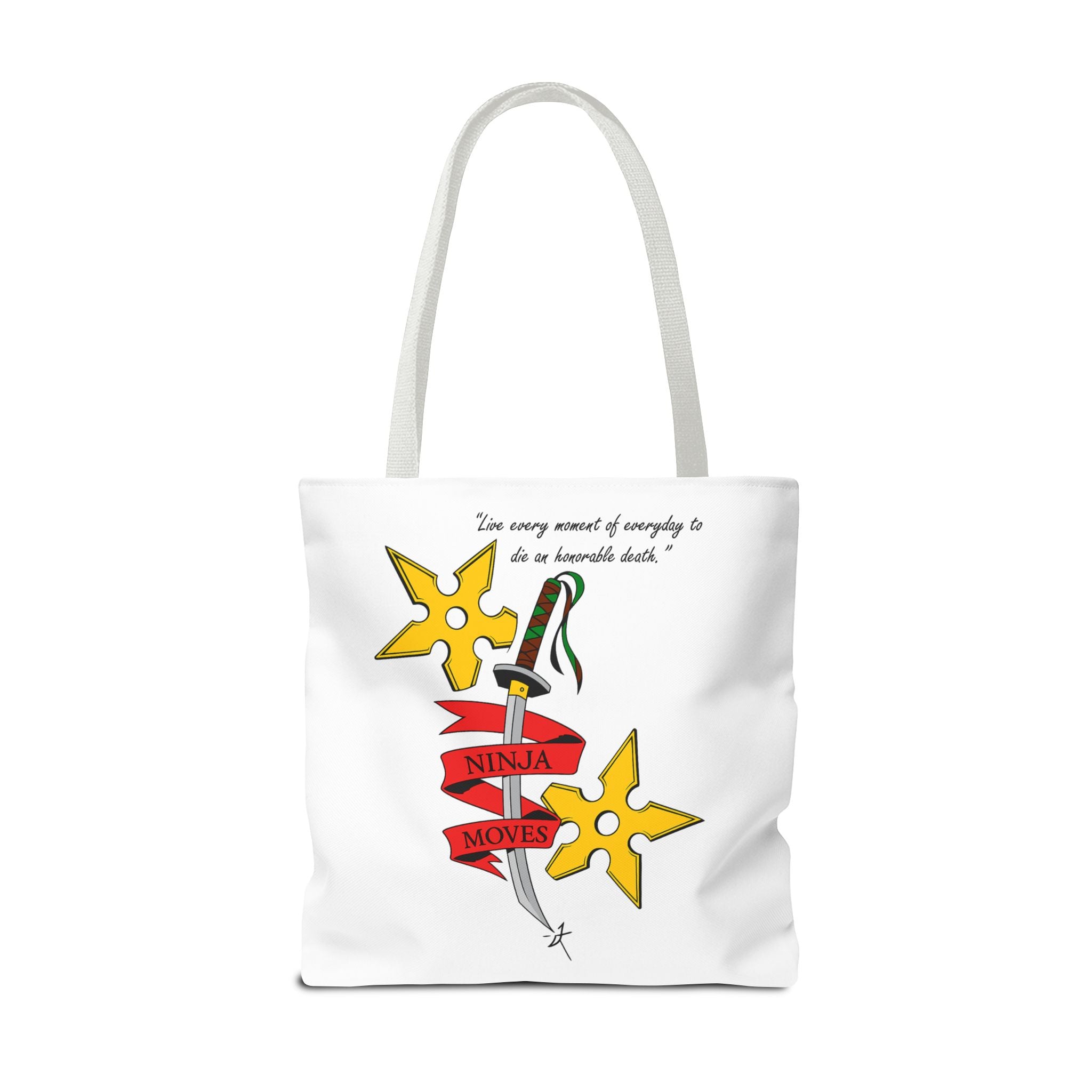 Honorable Death Tote Bag, Stylish Shopper Bag, Gift for Martial Arts Fans, Unique Graphic Tote, Motivational Quote Bag