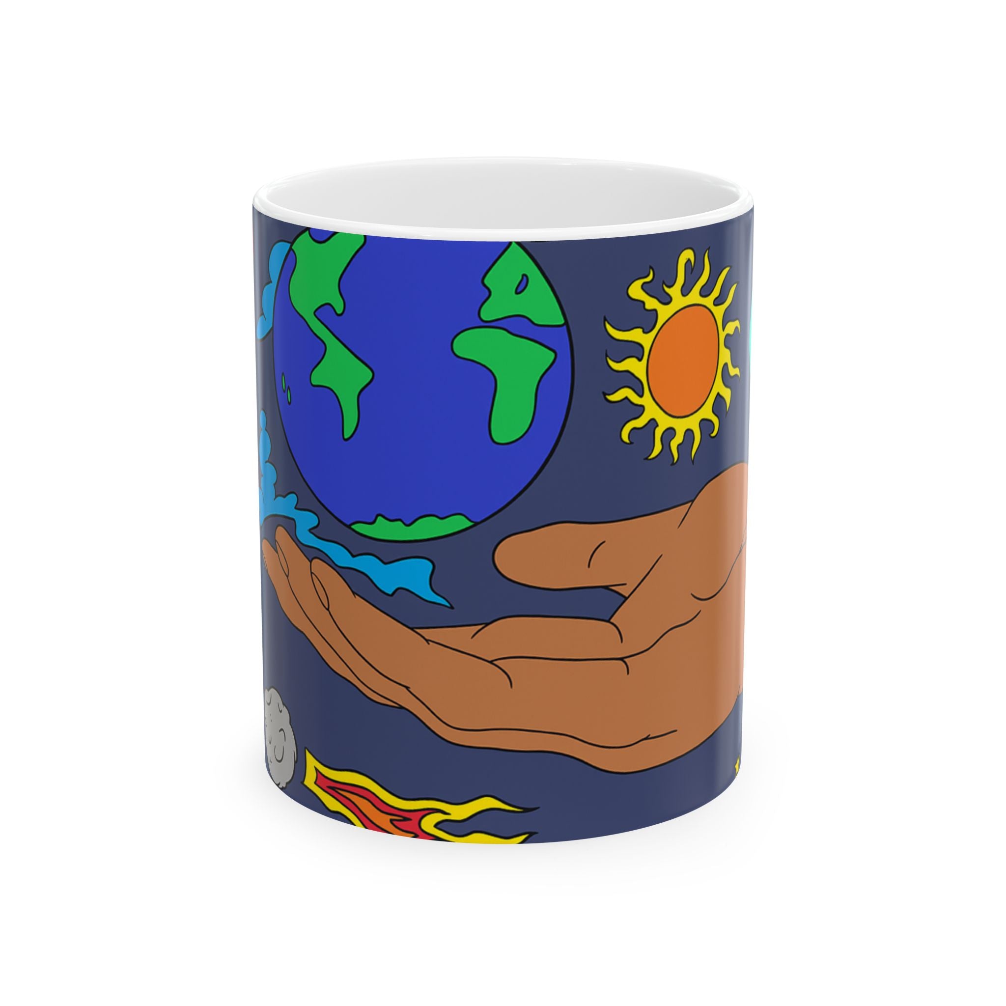 Mug - World in Hand Ceramic Coffee Cup (11oz, 15oz)