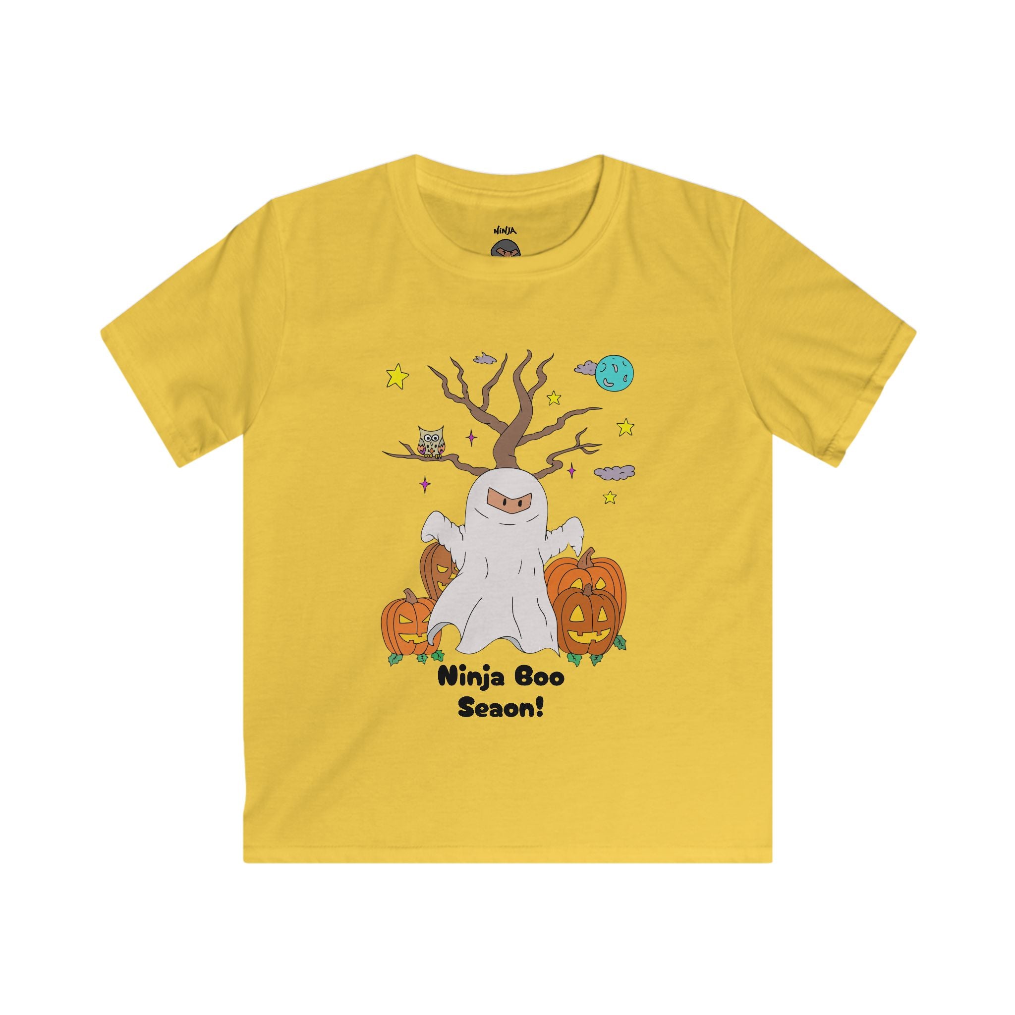 Kids Halloween Graphic Tee | Ninja Boo Season T-Shirt, Cute Halloween Shirt, Kids Fall Apparel, Spooky Season Wear, Trick or Treat Tee