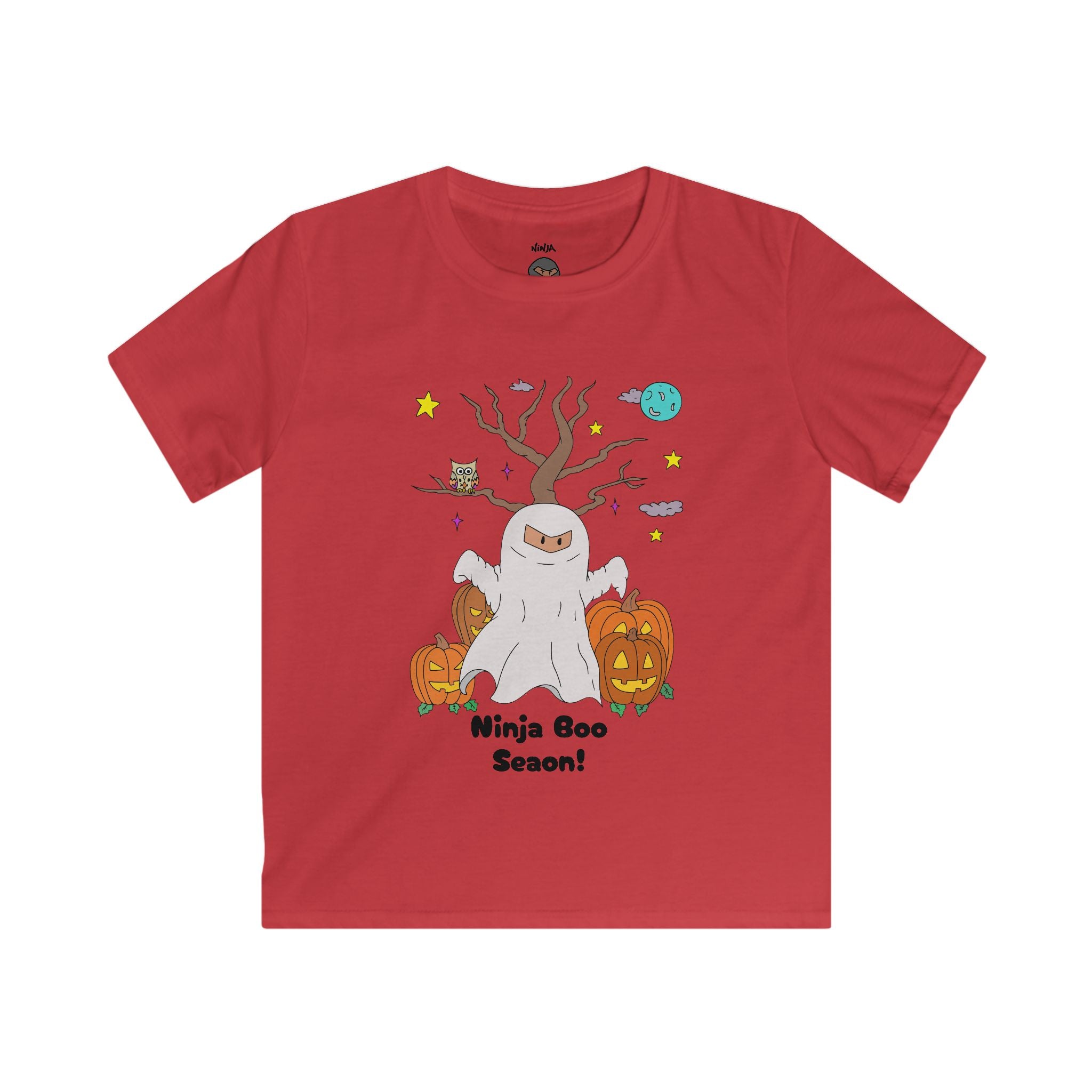 Kids Halloween Graphic Tee | Ninja Boo Season T-Shirt, Cute Halloween Shirt, Kids Fall Apparel, Spooky Season Wear, Trick or Treat Tee