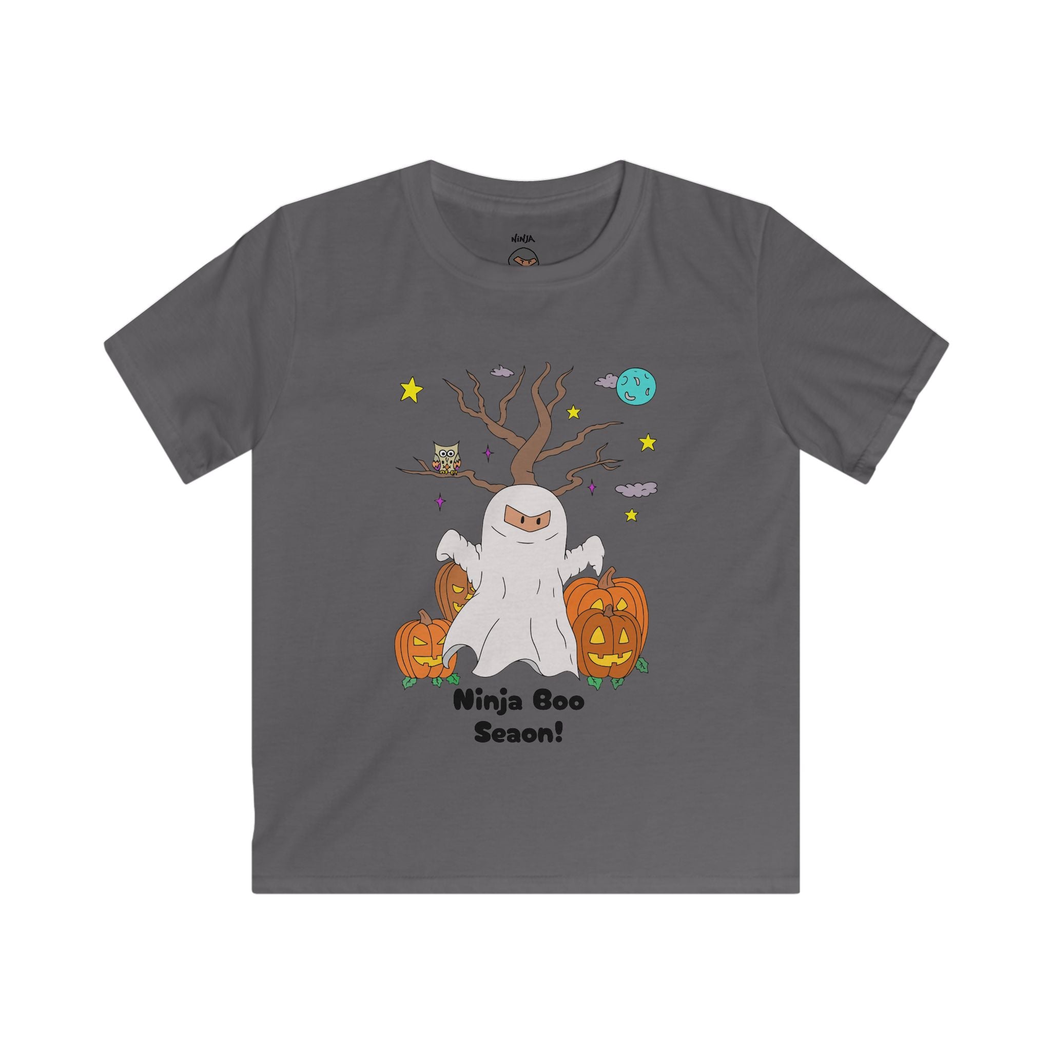 Kids Halloween Graphic Tee | Ninja Boo Season T-Shirt, Cute Halloween Shirt, Kids Fall Apparel, Spooky Season Wear, Trick or Treat Tee