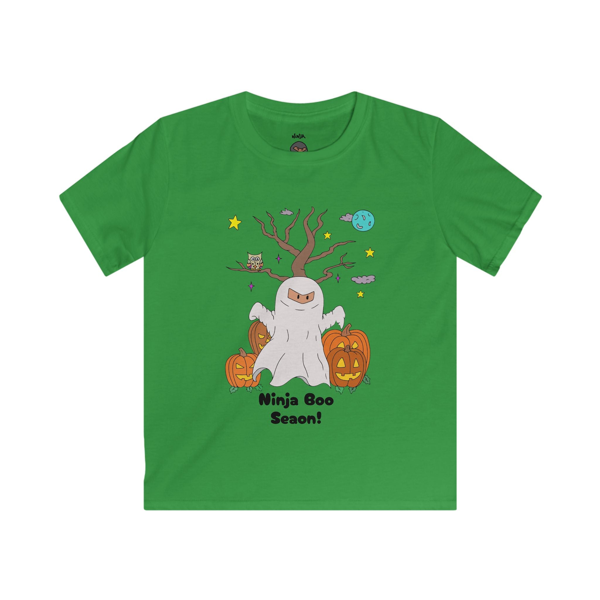 Kids Halloween Graphic Tee | Ninja Boo Season T-Shirt, Cute Halloween Shirt, Kids Fall Apparel, Spooky Season Wear, Trick or Treat Tee