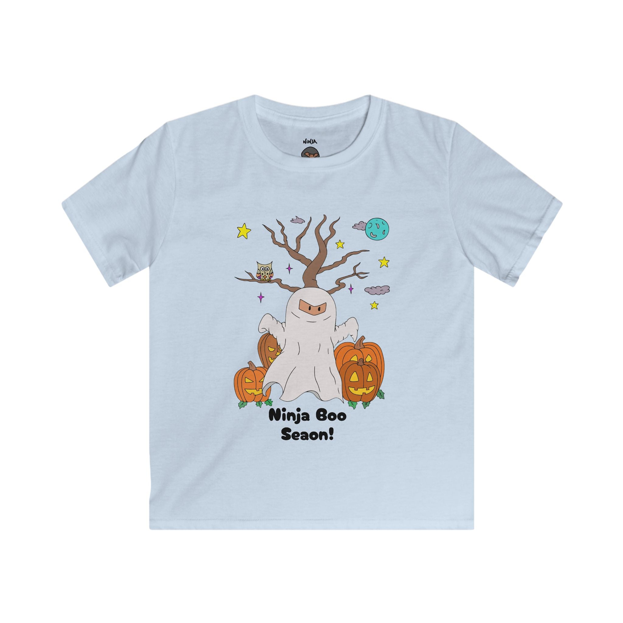 Kids Halloween Graphic Tee | Ninja Boo Season T-Shirt, Cute Halloween Shirt, Kids Fall Apparel, Spooky Season Wear, Trick or Treat Tee