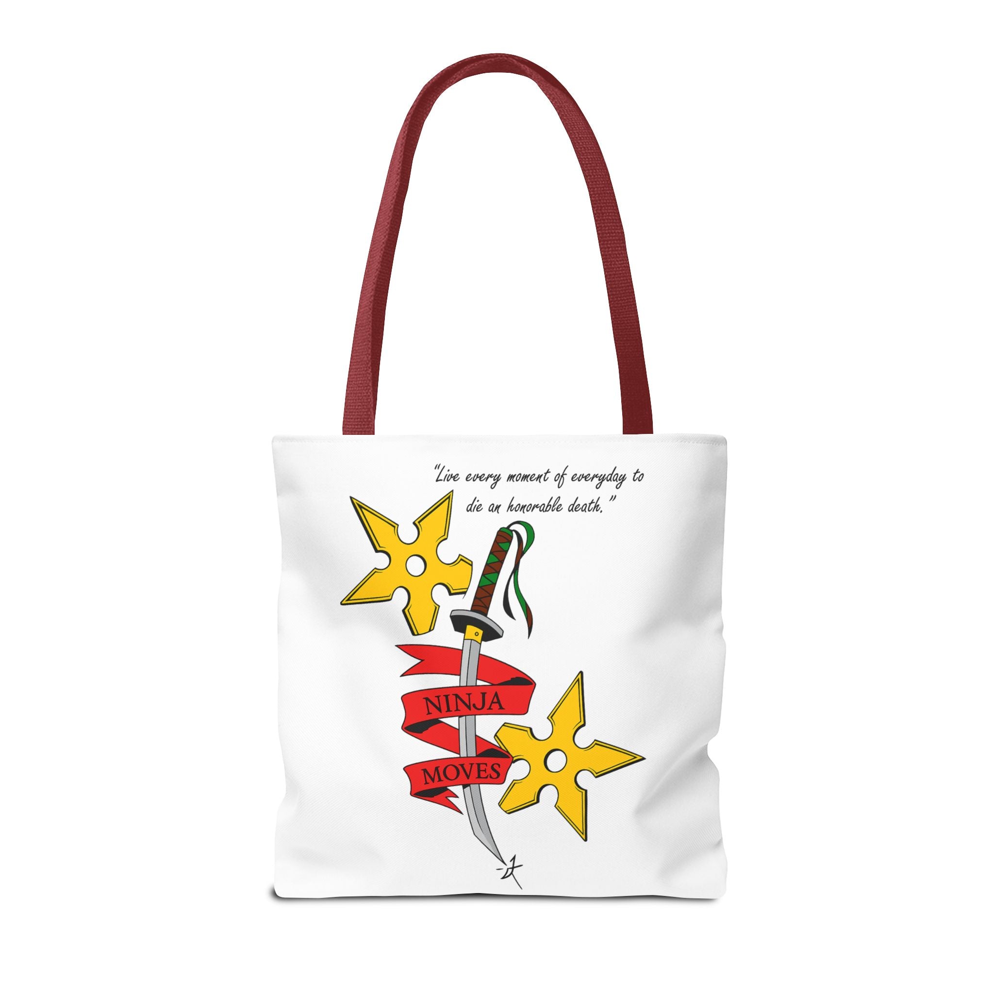 Honorable Death Tote Bag, Stylish Shopper Bag, Gift for Martial Arts Fans, Unique Graphic Tote, Motivational Quote Bag