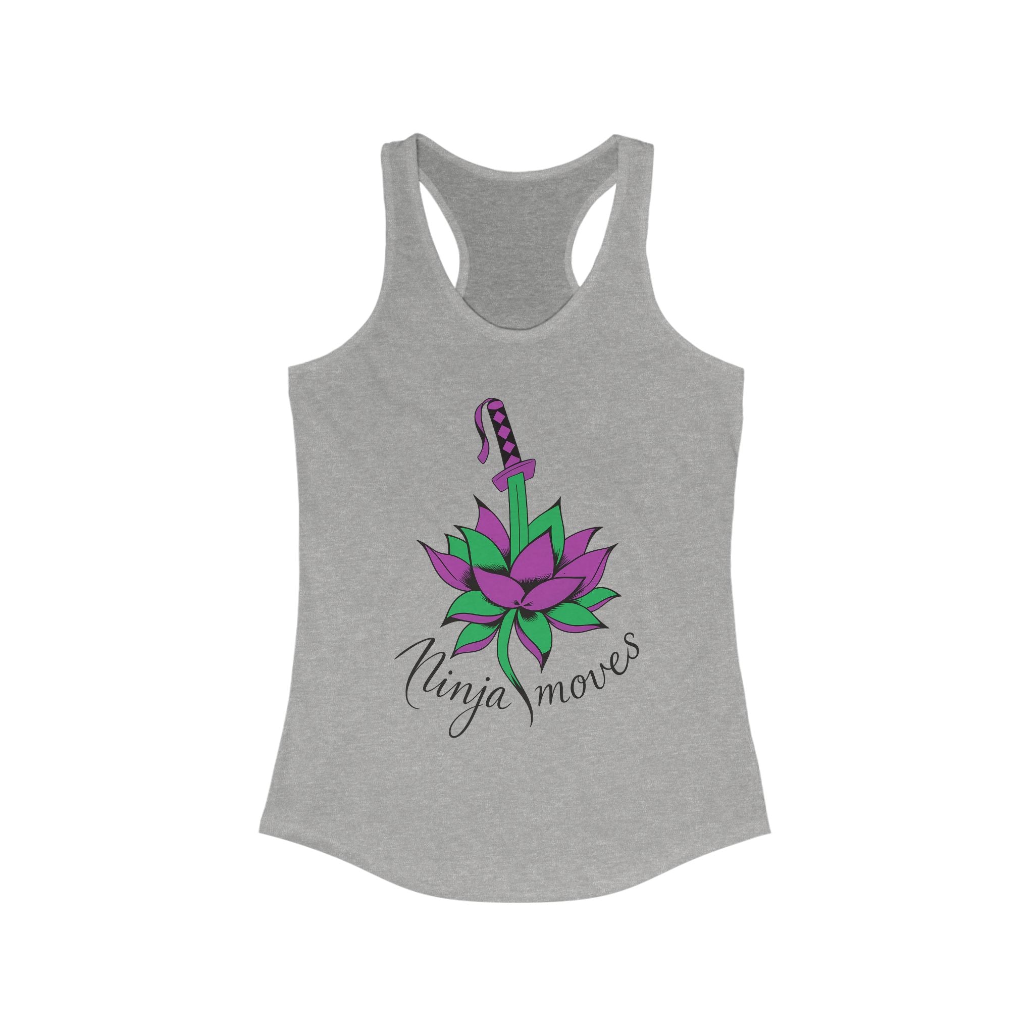 Ninja Moves Women's Racerback Tank Top, Yoga Apparel, Fitness Tank, Gym Shirt, Gift for Her, Summer Top