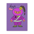 Purple Ninja Girl Canvas Art — Cute Kawaii Ninja Wall Decor