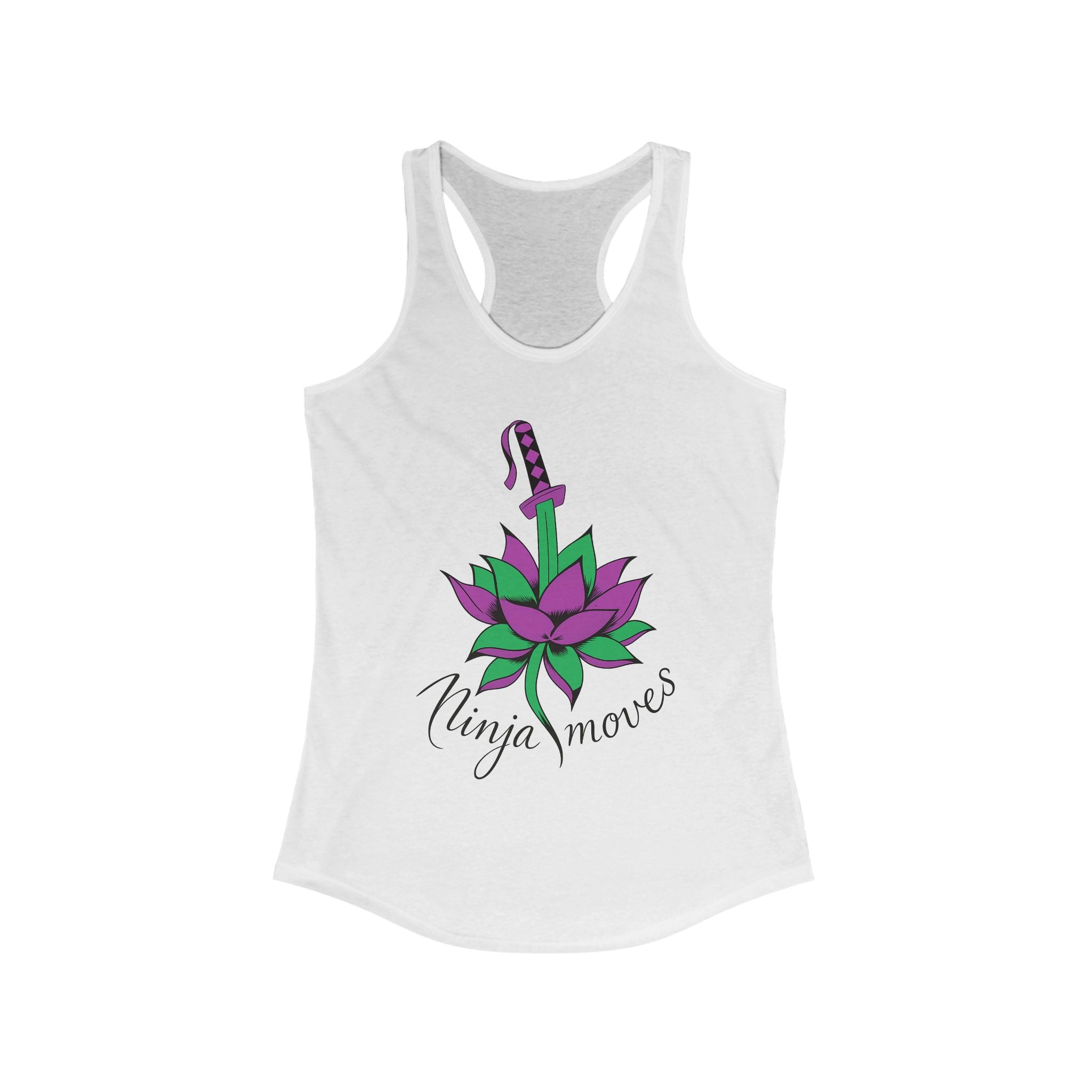 Ninja Moves Women's Racerback Tank Top, Yoga Apparel, Fitness Tank, Gym Shirt, Gift for Her, Summer Top