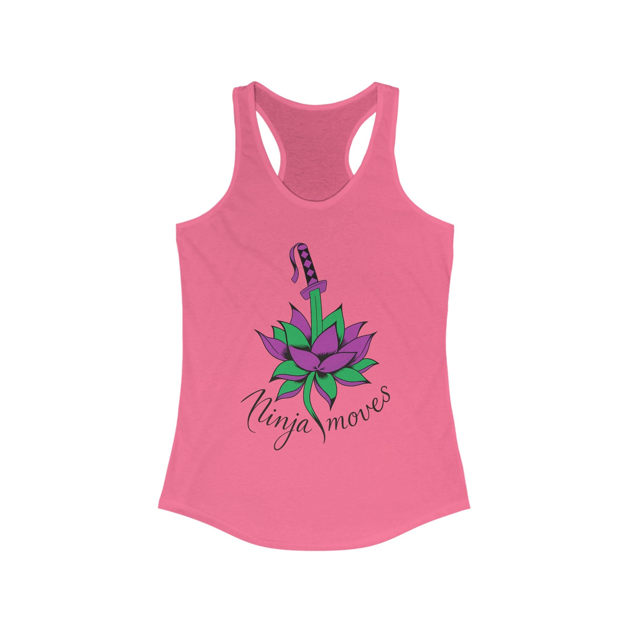 Ninja Moves Women's Racerback Tank Top, Yoga Apparel, Fitness Tank, Gym Shirt, Gift for Her, Summer Top