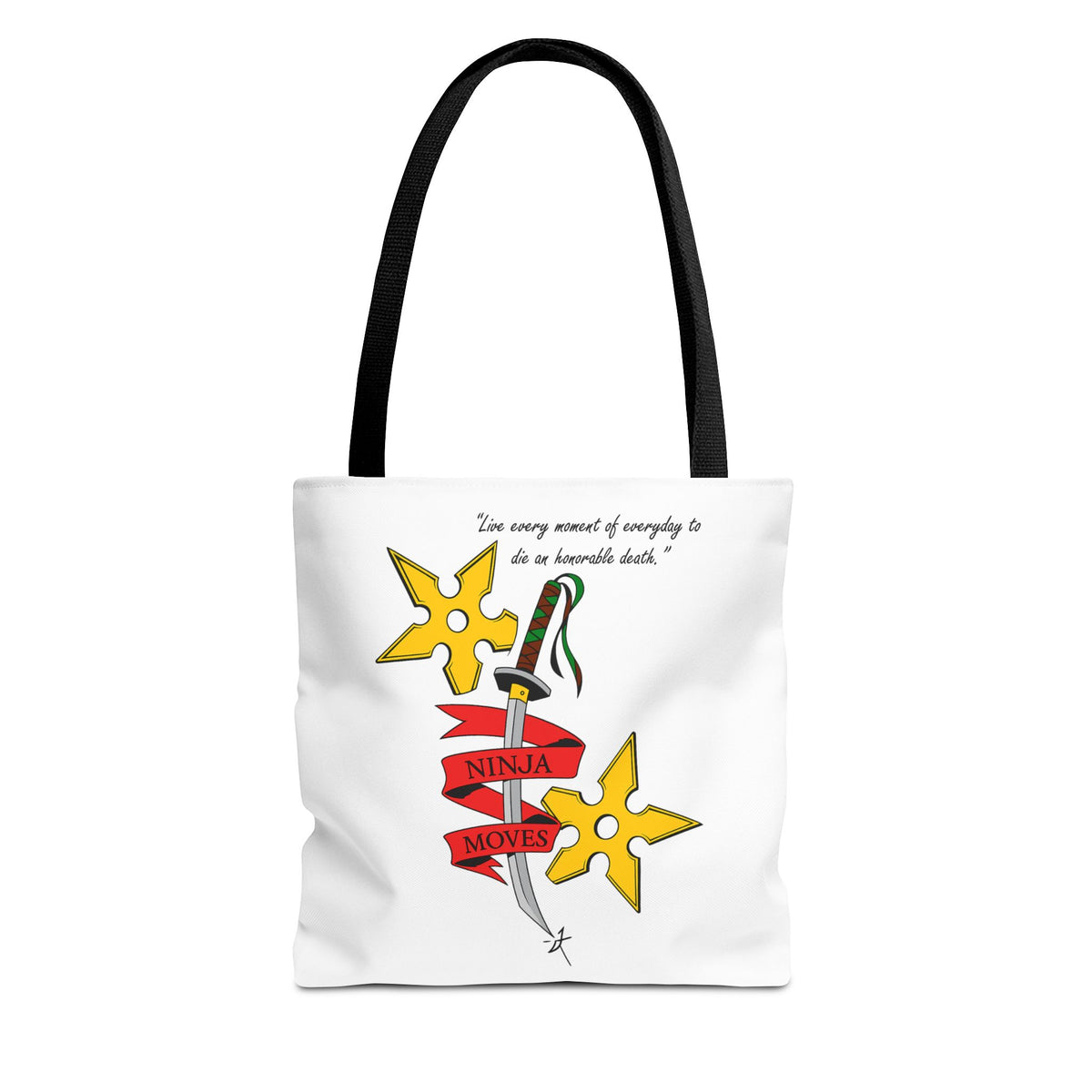 Honorable Death Tote Bag, Stylish Shopper Bag, Gift for Martial Arts Fans, Unique Graphic Tote, Motivational Quote Bag