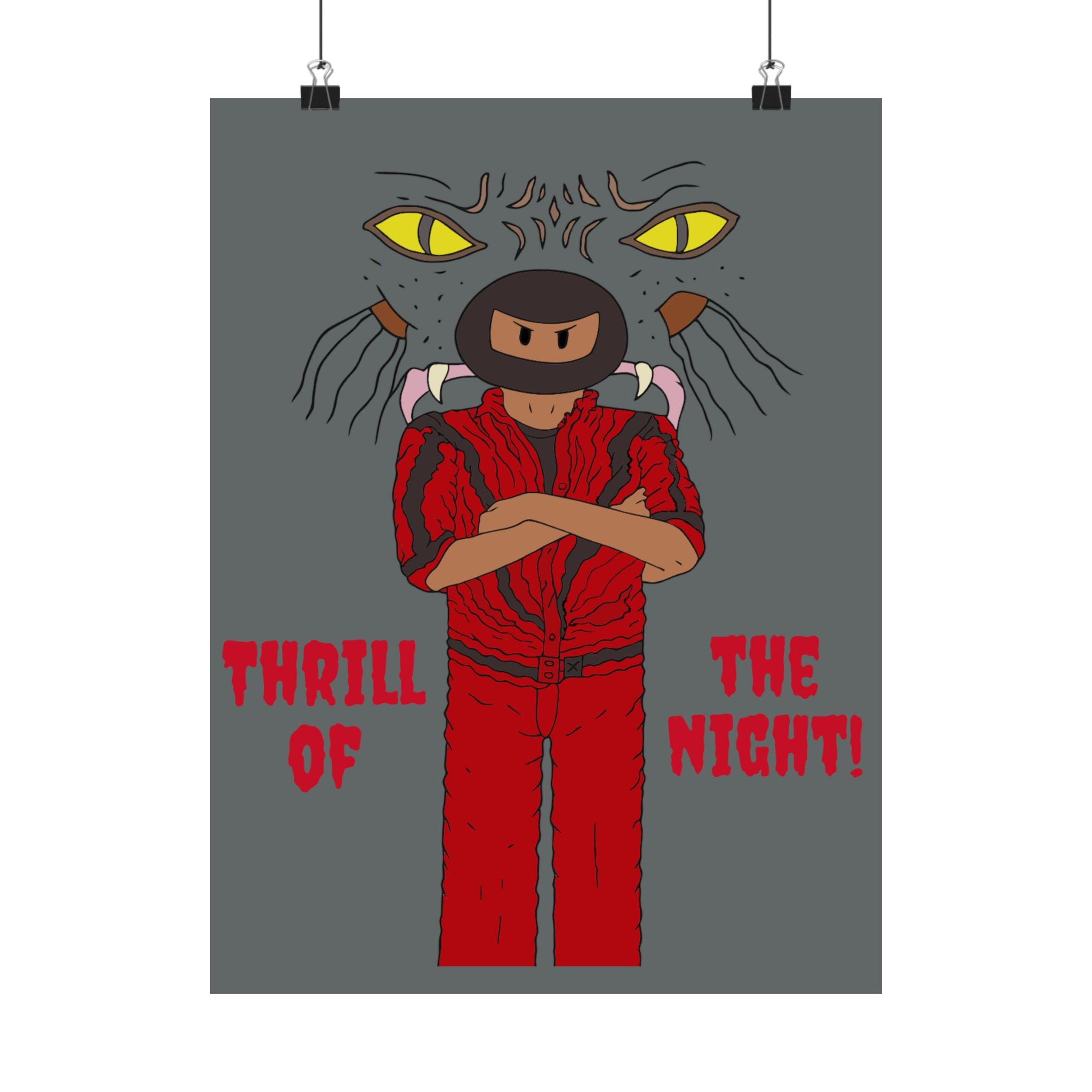 Matte Vertical Posters: Thrill of the Night, Wall Art, Home Decor, Ninja Artwork, Unique Gift, Adventure Theme